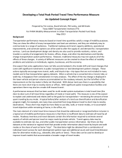 Developing a Total Peak Period Travel Time Performance Measure