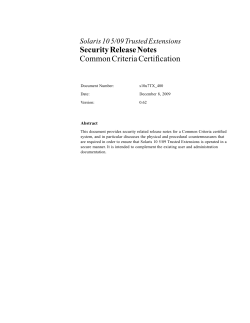 Solaris 10 5/09 Trusted Extensions - Security Release Notes
