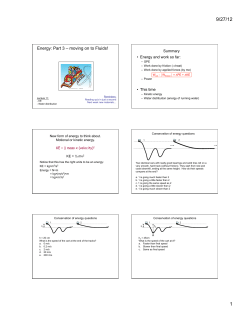 Energy: Part 3 – moving on to Fluids!