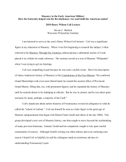 Masonry in the Early American Military