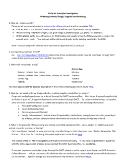 FAQs for Principle Investigators Ordering Animals/Drugs/ Supplies