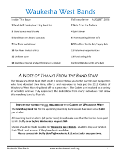 2016 West Bands Fall Newsletter