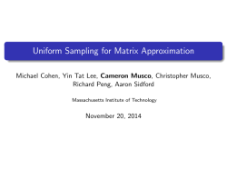 Slides - Cameron Musco