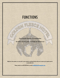 FUNCTIONS - Golden Fleece Hotel