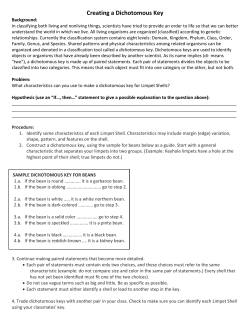 Creating a Dichotomous Key
