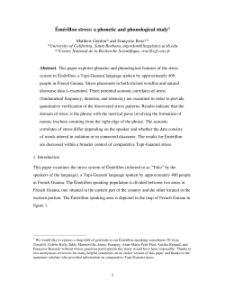 &Eacute;m&eacute;rillon stress: a phonetic and phonological