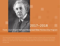 Frank Lloyd Wright National Reciprocal Sites Membership Program