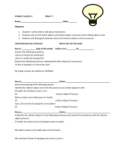 Unidad 1 Lecci&oacute;n 1 Week 5 Name Block ______ Objetivos 1