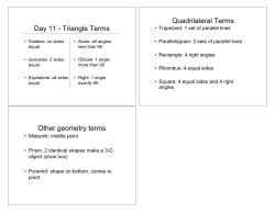 Day 11 - Triangle Terms Quadrilateral Terms Other geometry terms