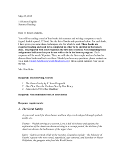 1. The Great Gatsby - Wickliffe City Schools