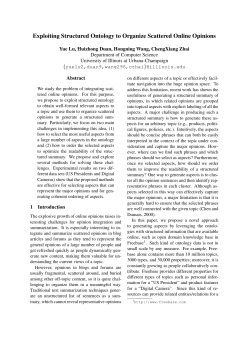 Exploiting Structured Ontology to Organize Scattered Online Opinions