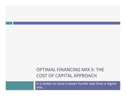 optimal financing mix ii: the cost of capital approach