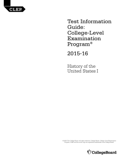 History of the United States I 2015-16 Test Information Guide | CLEP