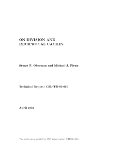on division and reciprocal caches