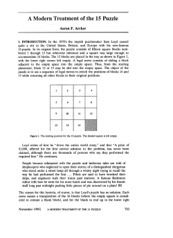A Modern Treatment of the 15 Puzzle