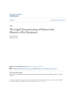The Legal Characterization of Moses in the Rhetoric of the