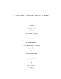 SACRED COMEDY: RECONCILING RELIGION AND HUMOR