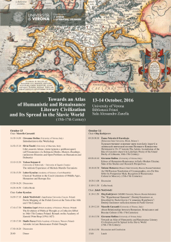 Towards an Atlas of Humanistic and Renaissance Literary