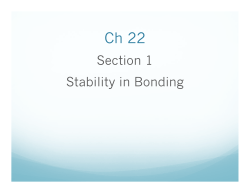 Section 1 Stability in Bonding