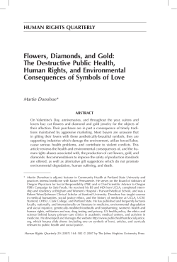 Flowers, Diamonds, and Gold - Public Health and Social Justice