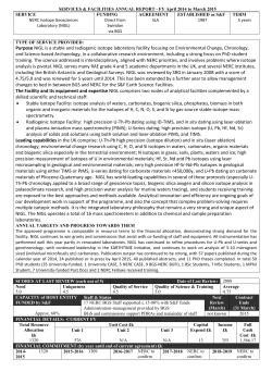 Purpose NIGL is a stable and radiogenic isotope laboratory facility