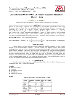 Characteristics Of Two Ores Of Mineral Resources From Ikwo
