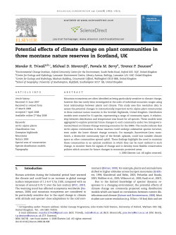 Potential effects of climate change on plant communities in three