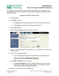 The following instructions describe how to create True/False