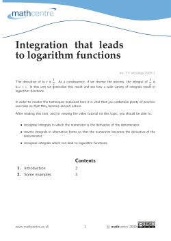 Integration that leads to logarithm functions