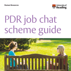 PDR Job Chat Guide - University of Reading