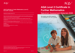 iGCSE Further Maths Specimen Assessment Material