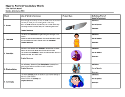 Edgar A. Poe Unit Vocabulary Words