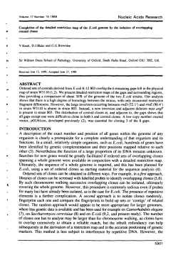 Completion of the detailed restriction map of the E. coli genome by