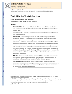 Clifton M. Carey, Tooth Whitening: What We Now