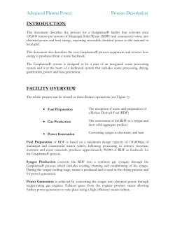 Advanced Plasma Power Process Description INTRODUCTION