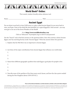 World Book® Online: Ancient Egypt