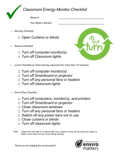 Classroom Energy Monitor Checklist