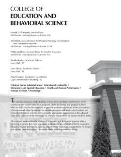 College of Education and Behavioral Science