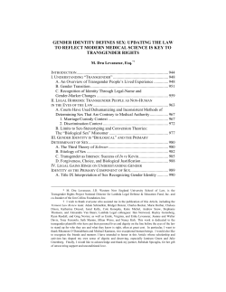 gender identity defines sex: updating the law to reflect modern