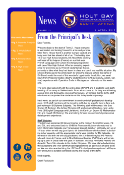 Issue 11 &ndash; 16 April 2015 - Hout Bay International School