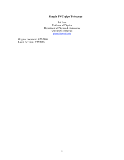 Simple PVC-pipe Telescope - University of Hawaii Physics
