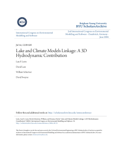 Lake and Climate Models Linkage: A 3D Hydrodynamic Contribution