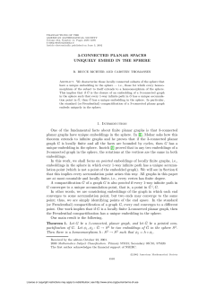 3-CONNECTED PLANAR SPACES UNIQUELY EMBED IN THE