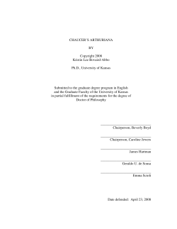 CHAUCER`S ARTHURIANA BY - KU ScholarWorks