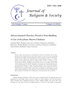 African Initiated Churches, Pivotal in Peace