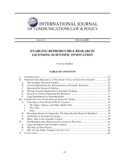 enabling reproducible research: licensing scientific innovation