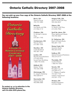 Ontario Catholic Directory 2007-2008