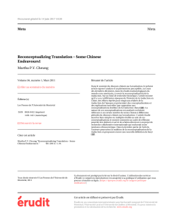 Reconceptualizing Translation – Some Chinese Endeavours1