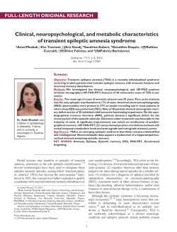 Clinical, neuropsychological, and metabolic