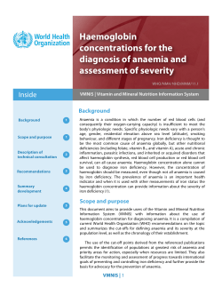 Haemoglobin concentrations for the diagnosis of anaemia and